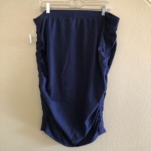 Ingrid + Isabel Navy Blue Side Ruched Maternity Knit Skirt Size XL
